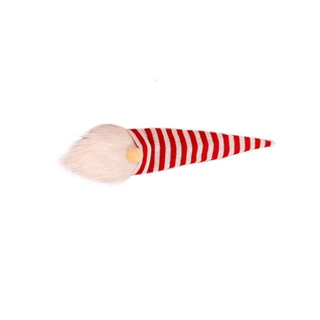 Cateissary Cubierta de botella de vino de felpa de Navidad sin rostro anciano tejido manga rayas sombrero de comedor decoraciones gnomos Kits de decoración para fiestas raya blanca roja