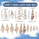 thumbnail image 2 of 1 caja de 20 dijes de concha de mar natural de 5 estilos, largos, dorados, hawaianos, de verano, conchas marinas, vida marina, 1 caja, 2 of 5