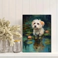thumbnail image 2 of Cute Dog Water Lily Impressionist Canvas Print, Pet Wall Art for Living Room Bedroom Office Coffee Shop Cafe Decor, 2 of 8