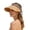 Coffee, variant on Summer Hats for Women Women Foldable Wide Brim Straw Empty Top Sun Hat Beach Beige One Size