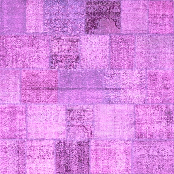 Ahgly Company Indoor Square Patchwork Pink Transitional Area Rugs, 8' Square