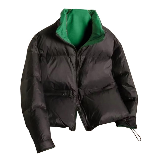 Parkas de manga larga para mujer, abrigo corto holgado de invierno, grueso y cálido, a la moda, de manga larga