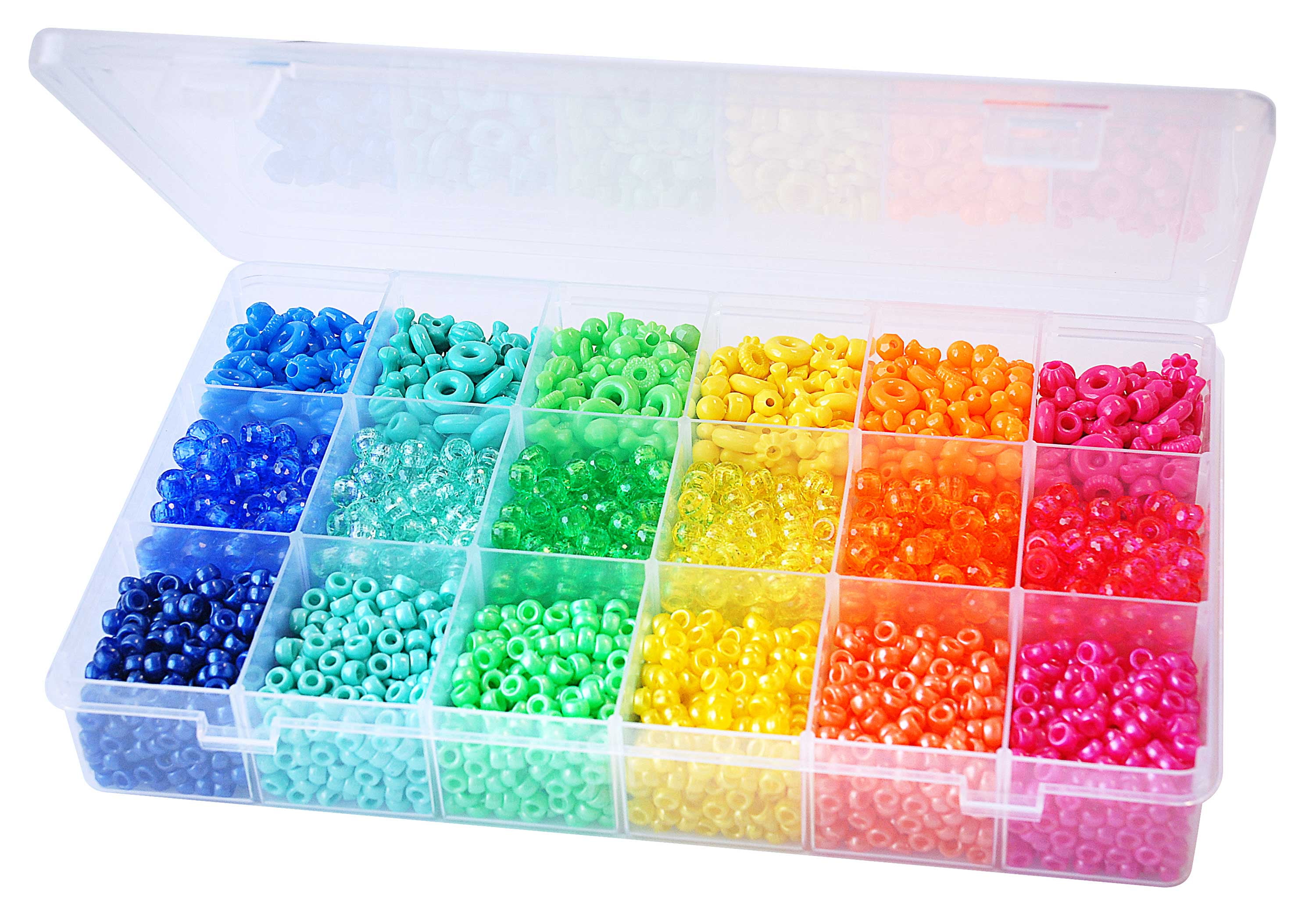 Hello Hobby - Rainbow Craft Bead Box - 3200 Pieces - USHH6671
