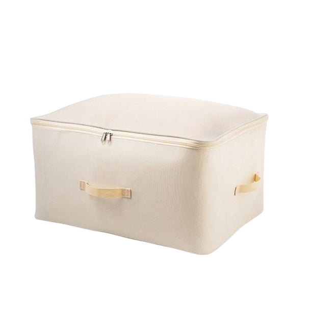 sweethay Bolsa de edredón de tela Oxford, asas con cremallera, cesta, pantalones, caja de almacenamiento de embalaje móvil, armario, Almacenamiento y organización del hogar Estándar/Beige