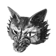 thumbnail image 2 of KAKOWELY Máscara de lobo realista de Halloween para adultos, máscara de media cara para mascarada de animal para fiesta de cosplay, máscara de disfraz de lobo aterrador para hombres y mujeres, 2 of 5