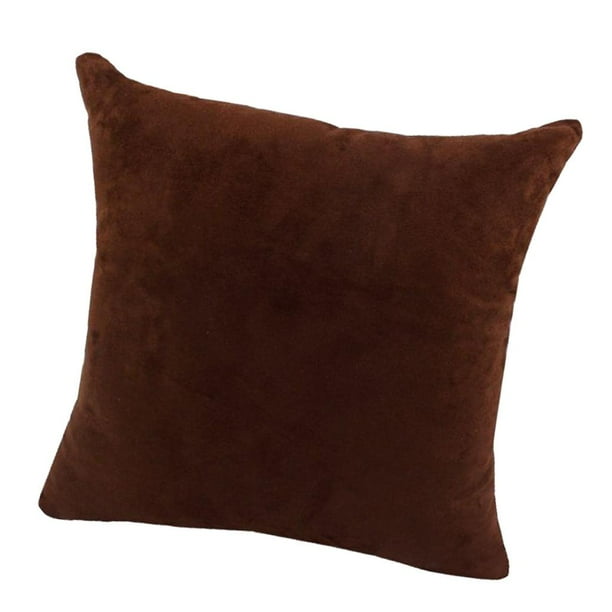 Funda de cojín para sofá, dormitorio, coche, sala de estar, 18 x 18 '' / 24 x 24 '' Chocolate-45x45cm