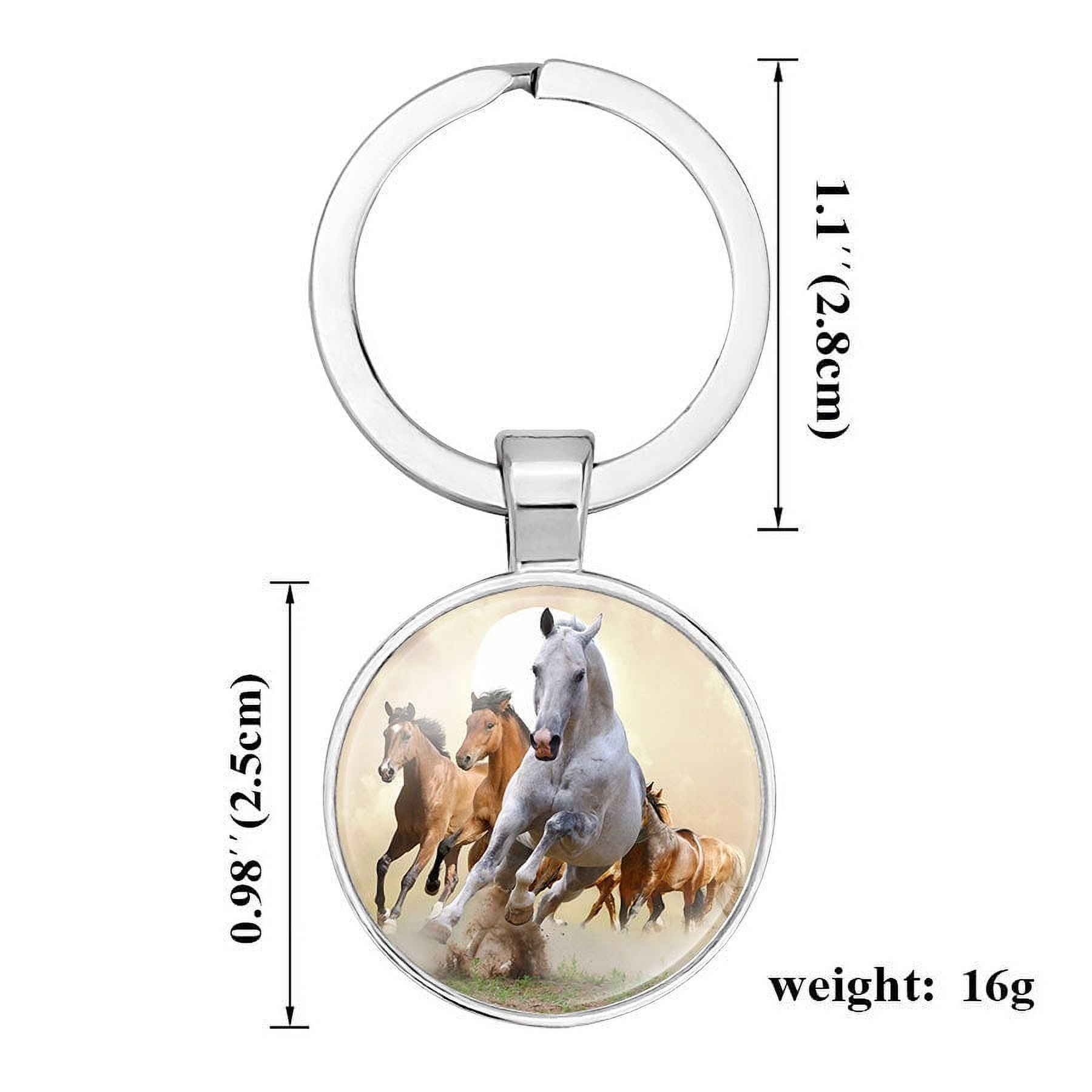 Alloy Glass Keychain with Exquisite Craftsmanship, Durable Key Ring for Women, Men, and Purse Accessories, 25mm Glass Diameter