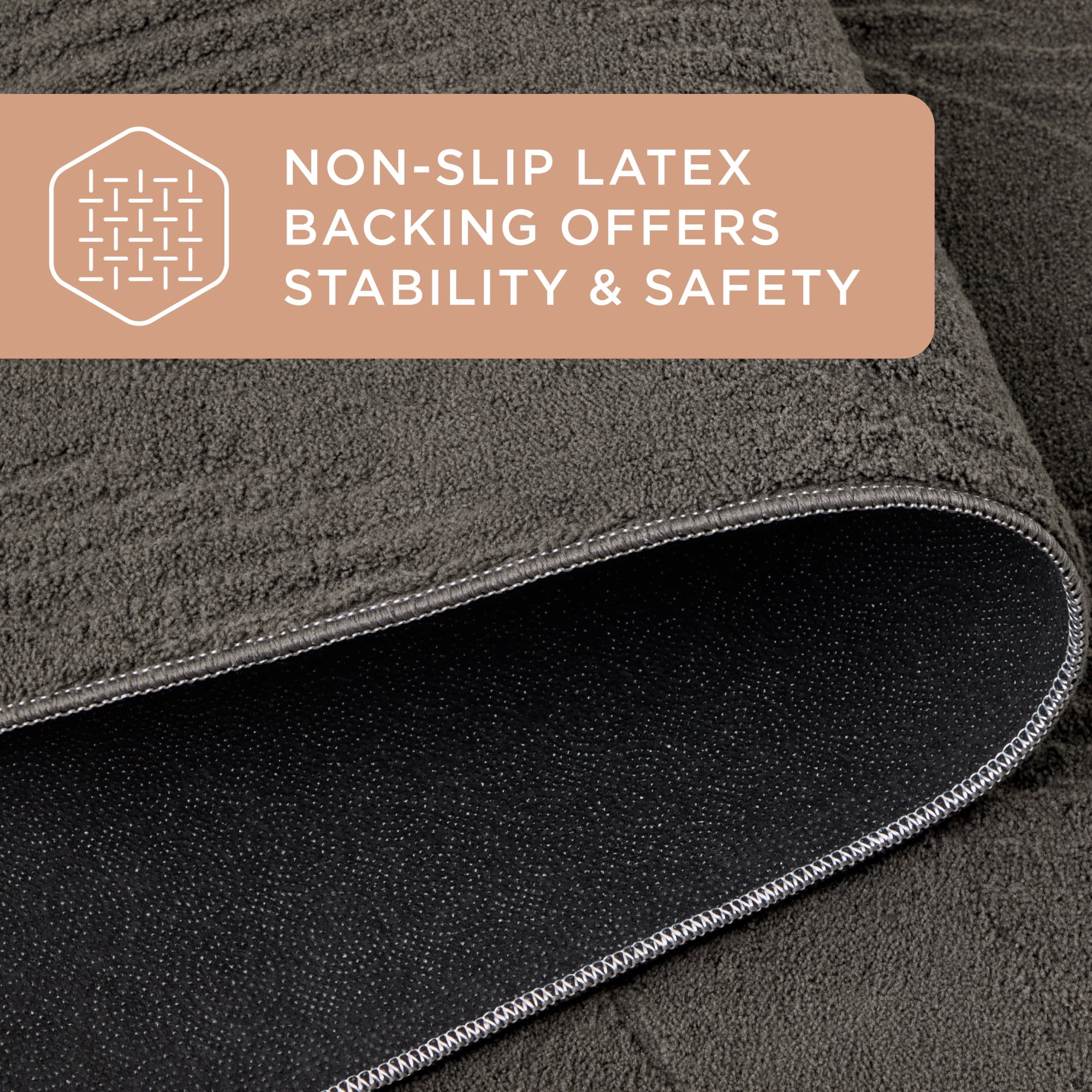 TOWN & COUNTRY EVERYDAY Lane Painterly Wave Soft Felt Everwash®, Machine Washable Area Rug with Non-Slip Backing, Modern Rug, Charcoal Grey, 1'7"x2'11"