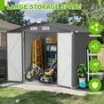 thumbnail image 3 of 10x8FT Outdoor Storage Shed, Segmart Metal Garden Sheds & Outdoor Storage, Large Tool Sheds for Patio, Lawn, Backyard, Weather-Proof, Dark Gray, 3 of 7