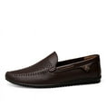 thumbnail image 4 of Spring Summer New Men's Casual Hollow Loafers Slip On Breathable Leather Flats Boat Shoes Driving Shoes Moccasins Comfort Walking Shoes, 4 of 9