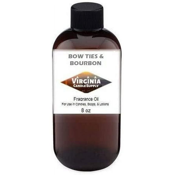 Bow Ties & Bourbon 8 oz Bottle for Candle Making, Soap Making, Tart Making, Room Sprays, Lotions, Car Fresheners, Slime, Bath Bombs, Warmers