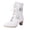 White, variant on Ankle Boots for Women Round Toe Vintage Victorian Gothic Short Booties Kitten Heel Lace up Buckle Strap Side Zipper Fall Boots