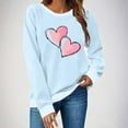 thumbnail image 2 of Fewfanhot Women's Clothing Valentines Shirts Women Plaid Love Heart Valentine's Sweatshirts Blouse Tops, 2 of 9