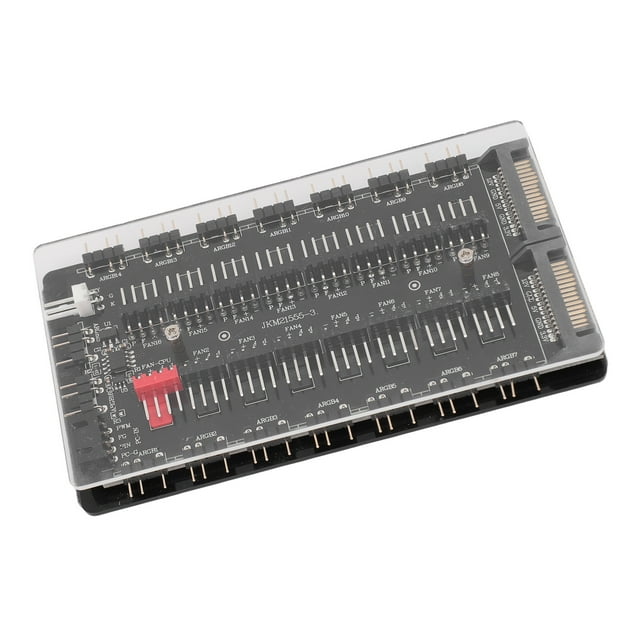 Hub De Ventilador ARGB PWM 2 En 1, Fuente De Alimentación De Interfaz Expansión Simultánea Hub De Ventilador ARGB PWM De 16 Vías Fácil De Instalar Para Carcasa De PC