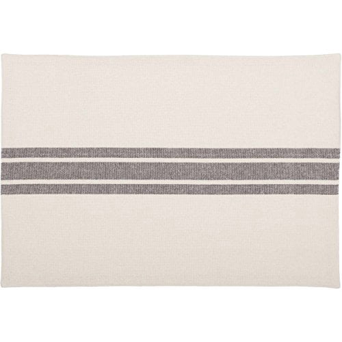 Piper Classics Market Place Gray Grain Sack Stripe Placemats, Set of 4