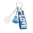 thumbnail image 2 of Creative Mini Badminton Keychain Alloy Decoration Keyring Badminton Racket Pendant with Wrist Strap Lanyard for Women Kids Sport Gift Blue, 2 of 7