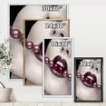 thumbnail image 4 of Designart 'Pearls Through Mouth With Heart Shape Lips' Modern Framed Canvas Wall Art Print, 4 of 5