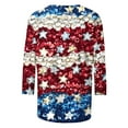 thumbnail image 4 of Xdegoge At Patriotic Shirts for Women 3/4 Sleeve Fourth of July Shirts Crew Neck Usa Shirt American Flag Tee Shirt Summer Fashion Tops Striped Stars Blouses Going Out Tops Mothers Day, 4 of 5