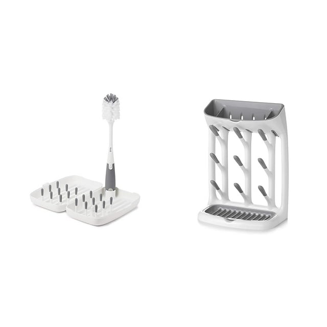 Secador de viaje compacto OXO Tot con cepillo para biberones - Gris y organizador para secar en la cocina