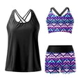 thumbnail image 6 of Plus Size Floral Print Tankini Swimsuit Set with Adjustable Straps and Matching Cover Up Skirt for Women, 6 of 7