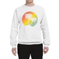 thumbnail image 2 of Two Coconut Palm Trees Beach Sunset | Mens Pop Culture Crewneck Graphic Sweatshirt, White, X-Large, 2 of 4