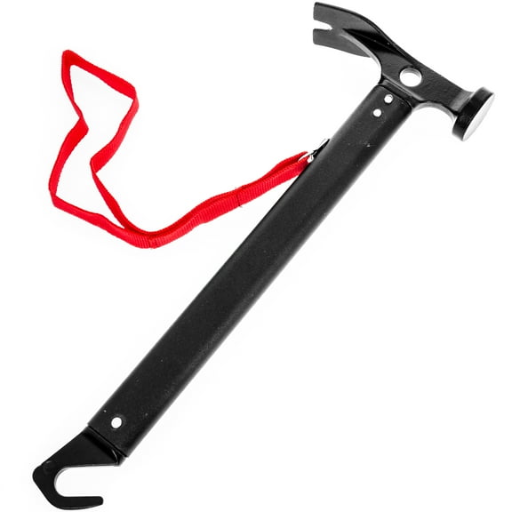 ASR Outdoor 13oz Aluminum Handle Carbon Steel Hammer with Tent Stakes Puller Hand Tools Camping Essentials 12 Inch