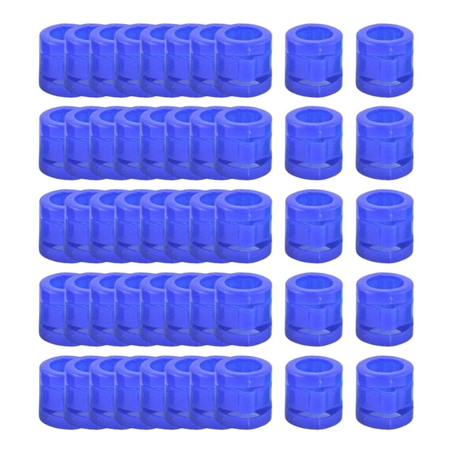 Almencla 50 Pieces 0.35inch Racing Pigeon Leg Snap Ring Accessories with Snap Closure Blue