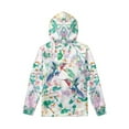 thumbnail image 2 of Xoenoiee Girls Hoodies Retro Hummingbird Peach Blossom Pattern Pullover Cosy Fashion Hooded Top Sportwear for Kids with Long Sleeve and Front Kangaroo Pocket, XL, 2 of 7