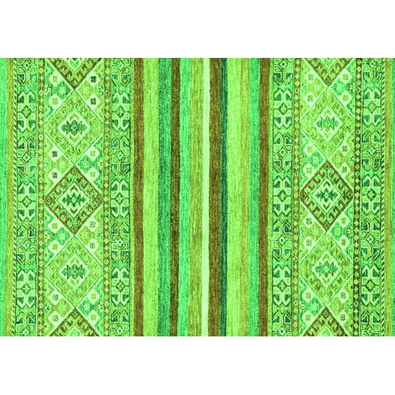 Ahgly Company Indoor Rectangle Abstract Green Modern Area Rugs, 4' x 6'