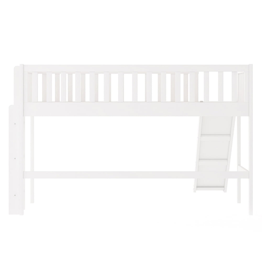 Kadyn Kid's Bedroom Loft Bed, Twin with Slide/Ladder, Grey Kadyn Kid's Bedroom Loft Bed, Twin with Slide/Ladder, Grey