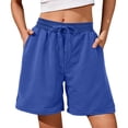 thumbnail image 2 of Stichou Womens Hiking Shorts Shorts Casual 2026 Summer Bermuda Shorts with Pockets Soft Lounge Jersey Athletic Gym Shorts Blue 2XL, 2 of 7