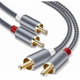 thumbnail image 1 of Goalfish Cable Rca De 10 Pies Rca Macho A Macho Cable De Audio Estéreo Subwoofer [2 Unidades De Sonido Hi-Fi] Cable De Audio Auxiliar Trenzado De Nailon Para Cine En Casa Hdtv Amplificador Sistemas Hi, 1 of 1