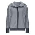 thumbnail image 3 of UPPADA 3/4 Zip Pullover Womens Trendy Streetwear Oversized Casual Loose Hoodies with Pockets Solid Cute Long Sleeve Fall Blouses Gray,S, 3 of 7