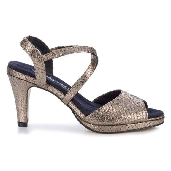 Walking Cradles Wc Porsha Women Platform Sandal In Pewter Jasmine Leather