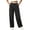 Black, variant on Tqcoqu Women's Pinstripe Wide Leg Suit Pants,Contrast Elastic Waist Pleated Straight Fit Dress Trousers with Side Pockets