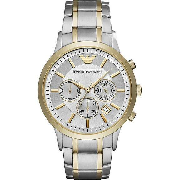 Emporio Armani Men's AR11076 Silver Stainless-Steel Japanese Quartz Dress Watch AR11076