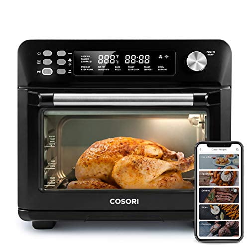 Large Capacity Countertop Oven with Air Fryer for Chicken 12-IN-1 Toaster Oven Combo 24L / 25QT Stainless Steel 1700W CIARRA CATOSEC01 Digital Convection Oven Countertop Pizza & Cookies