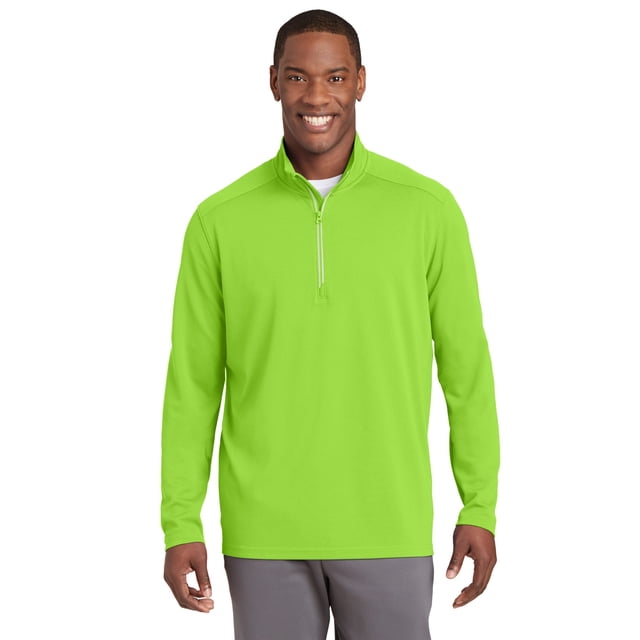 Sport-Tek Sport-Wick Sudadera texturizada con cremallera de 1/4 ST860 Lime Shock XS deporte-tek ST860