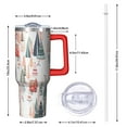 thumbnail image 2 of Christmas Tree and House Pattern Tumbler with Handle and Lid,40oz Double Wall Vacuum Insulated Tumbler,Cups Gift for Women and Men, 2 of 7