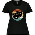 thumbnail image 3 of Inktastic Theater Masks Acting Gift Retro Sunset Women's Plus Size T-Shirt, 3 of 5
