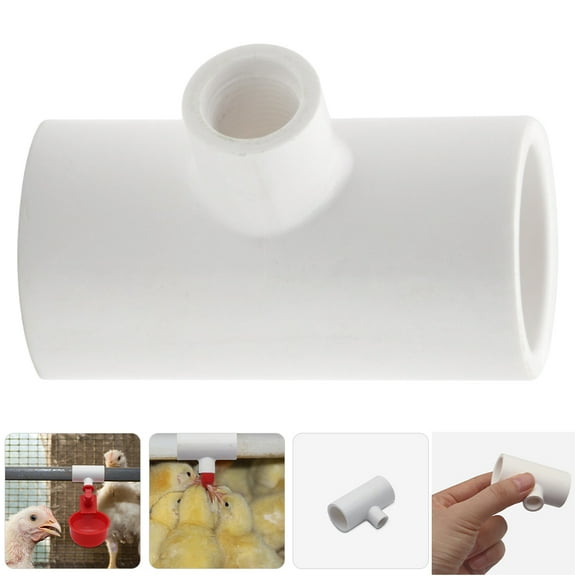 OATIPHO Automatic PVC Chicken Waterer Fittings, Easy Setup, No Drilling, 10Pcs
