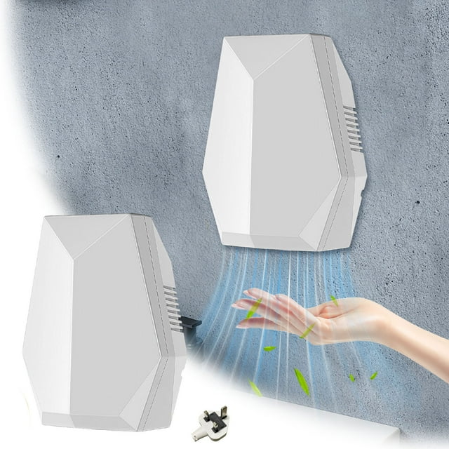 Klonfd Powerful Hand Dryer Wall Mounted Silent Bathroom Hand Dryer No Need For Drilling Installation Compact Automatic Sensing Hand Dryer Suitable For Homes Kitchens And Hotels