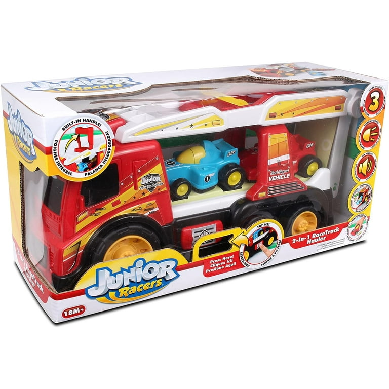 NKOK Junior Racers Lights and Sounds 2-in-1 Race Track Hauler w/ 2