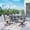 Swivel Chairs*4+Table, variant on SUNCROWN 5-Piece Outdoor Wrought Iron Chairs and Table Patio Dining Furniture Set - 4 Stackable Metal Chairs, 1 Steel Slat Bistro Table and 1 Dark Blue 9Ft Patio Umbrella for Garden Backyard Deck