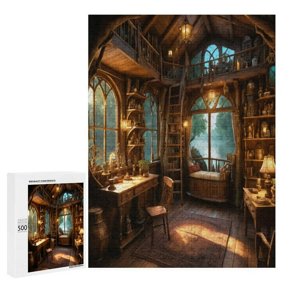 500 Piece Puzzles For Adults Glowing Treehouse Jigsaw Puzzles For Adults 500 Pieces And Up, For Family And Friends Gift