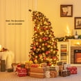 thumbnail image 2 of Patiojoy 6 FT Artificial Halloween Tree Pre-lit Black Christmas Tree w/ Bendable Top 726 Branch Tips 260 Warm White LED Lights, 2 of 9