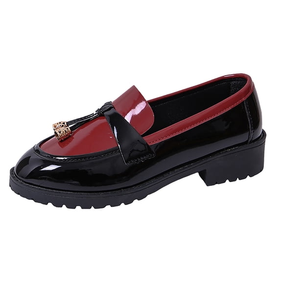 Wovix Loafers for Women Platform Chunky Slip On Casual Shoes Color Block Trendy Trendy Streetwear Pointed Toe Dress Shoes