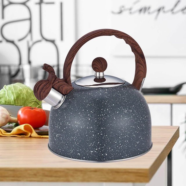 fastboy Bouilloire Polyvalente Sifflante Forte Théière de Randonnée en Acier Inoxydable pour Camping Gris
