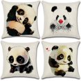 thumbnail image 1 of Juego de 4 fundas de almohada CHAO de lino y poliéster 45x45cm panda, 1 of 5