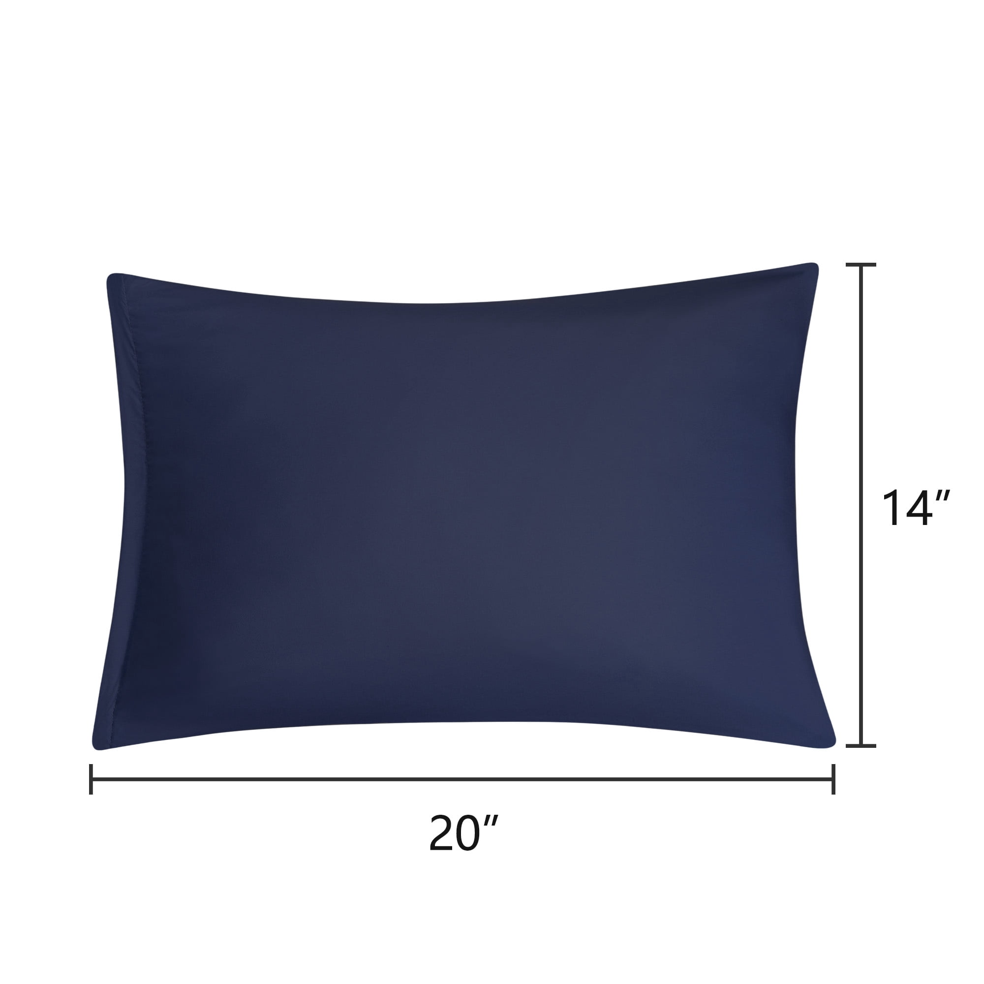 Unique Bargains 2-Piece 1800D Microfiber Solid Pillowcases Navy Travel